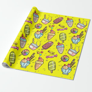 Eiscreme Candy Yellow Geschenkpapier