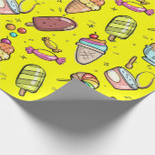 Eiscreme Candy Yellow Geschenkpapier (Ecke)