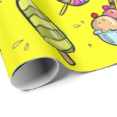 Eiscreme Candy Yellow Geschenkpapier (Rolleneckpunkt)