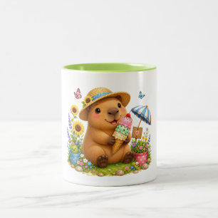 Eiscreme Capybara   Cute Kawaii Tassendesign Zweifarbige Tasse