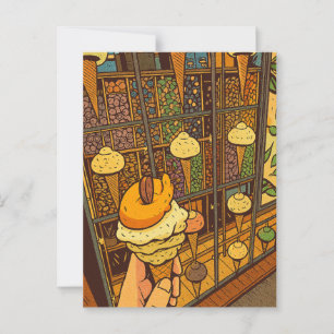 Eiscreme-Cartoon Postkarte