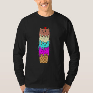 Eiscreme Cat Cone Summer Boys Girls Grafik T-Shirt