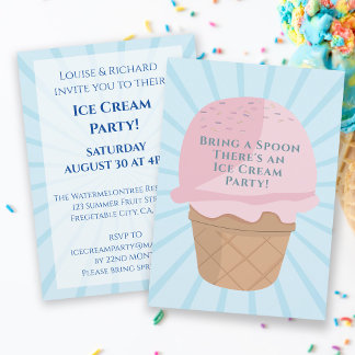 Eiscreme Celebration Party Geburtstagseinladung Einladung