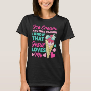 Eiscreme Christlicher Jesus Kegel Eiscreme Ein wei T-Shirt