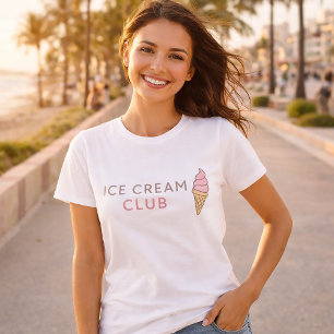 Eiscreme-Club Süße Pastell-Typografie T-Shirt