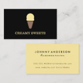 Eiscreme Cone Black Yellow Visitenkarte (Vorne/Hinten)