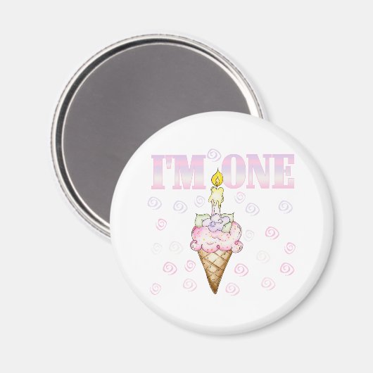 Eiscreme Cone Cake I'm One Magnet (Vorderseite/Rückseite)
