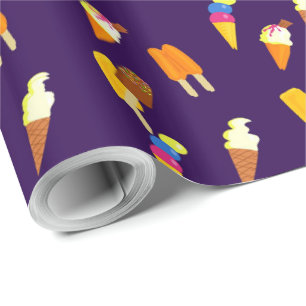 Eiscreme Cone Cornet Muster Sommerfutter Funny Geschenkpapier