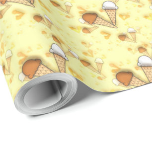 Eiscreme Cone Cornet Muster Sommerfutter Funny Geschenkpapier
