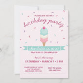 Eiscreme Cone Erste Geburtstagsparty Einladung (Vorderseite)