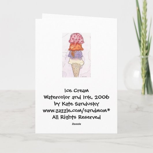 Eiscreme Cone Geburtstagkarte Karte (Rückseite)
