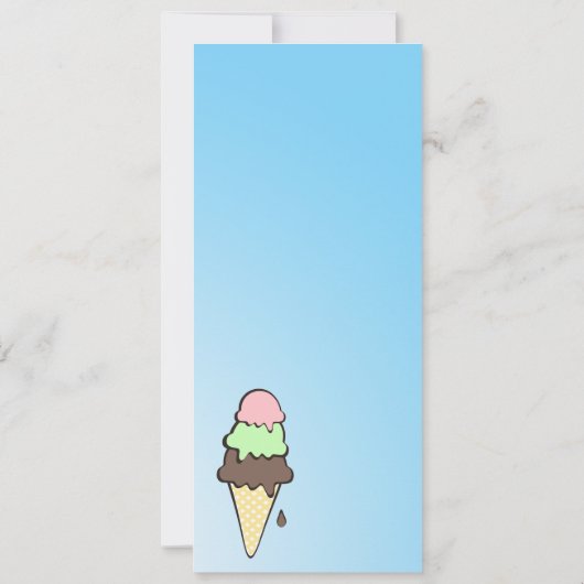 Eiscreme Cone Geburtstagspartei Einladung (Rückseite)