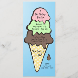 Eiscreme Cone Geburtstagspartei Einladung