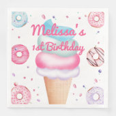 Eiscreme Cone Geburtstagsparty Napkins Serviette (Vorderseite)
