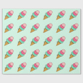 Eiscreme Cone Geburtstagsparty Wrapping Paper Geschenkpapier (Flach)