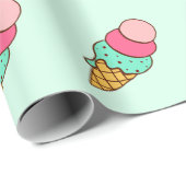 Eiscreme Cone Geburtstagsparty Wrapping Paper Geschenkpapier (Rolleneckpunkt)