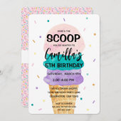 Eiscreme Cone Girl Geburtstagsparty Einladung (Vorne/Hinten)