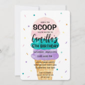 Eiscreme Cone Girl Geburtstagsparty Einladung (Vorderseite)