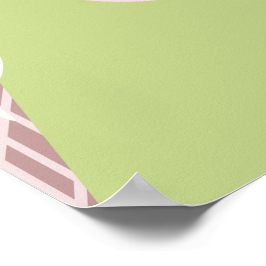 Eiscreme Cone Green Muster Poster (Ecke)