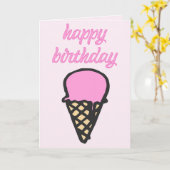 Eiscreme Cone - Happy Birthday Karte (Gelbe Blume)