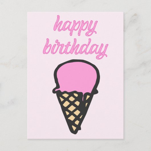 Eiscreme Cone - Happy Birthday Postkarte (Vorderseite)