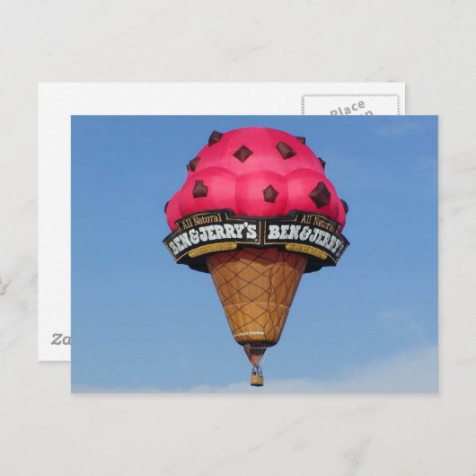 Eiscreme Cone Heißluftballon Postkarte (Vorne/Hinten)