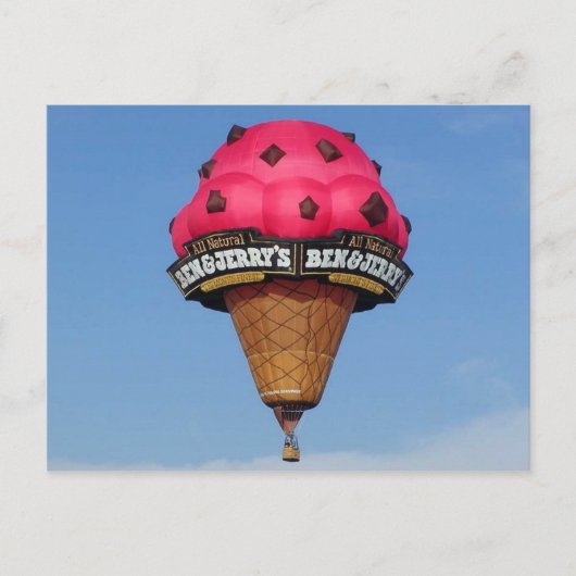 Eiscreme Cone Heißluftballon Postkarte (Vorderseite)