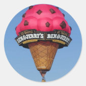 Eiscreme Cone Heißluftballon Runder Aufkleber (Vorderseite)