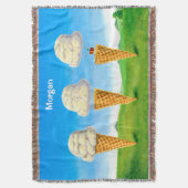 Eiscreme Cone - Heißluftballon Whimsischer Art Decke (Vorderseite Vertikal)