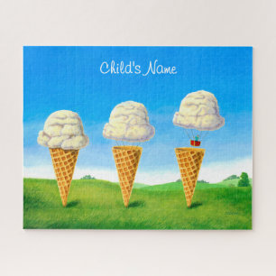 Eiscreme Cone - Heißluftballon Whimsischer Art Puzzle