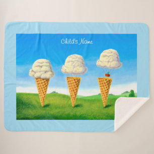 Eiscreme Cone - Heißluftballon Whimsischer Art Sherpadecke