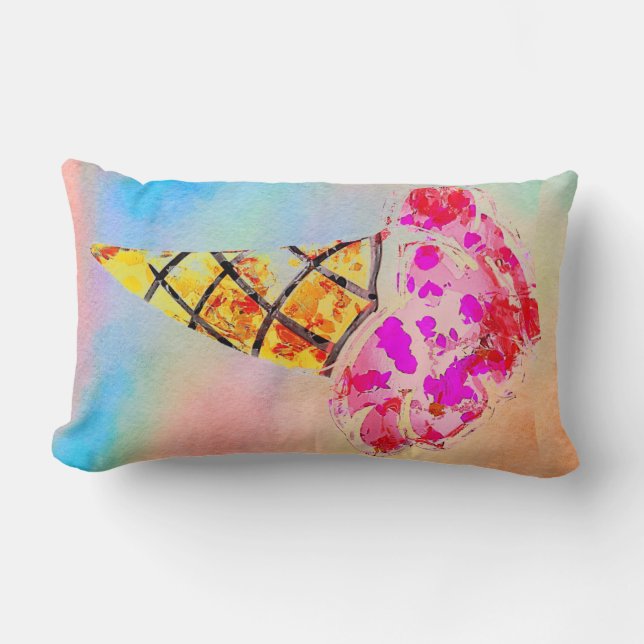 Eiscreme Cone Lumbar Kissen (Vorderseite)
