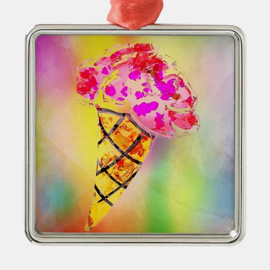 Eiscreme Cone Metal Ornament Aus Metall (Vorne)