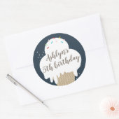 Eiscreme Cone Navy Blue Kindergeburtstag Gastgesch Runder Aufkleber (Umschlag)