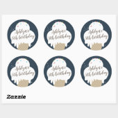 Eiscreme Cone Navy Blue Kindergeburtstag Gastgesch Runder Aufkleber (Blatt)