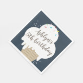 Eiscreme Cone Navy Blue Kindergeburtstag Party Serviette (Ecke)