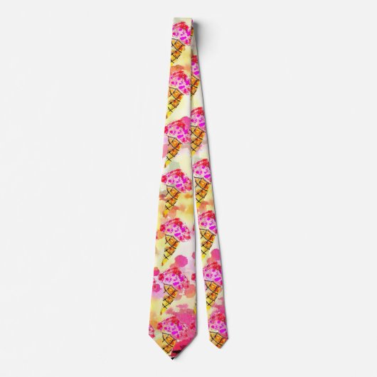Eiscreme Cone Necktie Krawatte (Vorderseite)