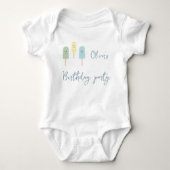 Eiscreme Cone Scoop Confetti Kindergeburtstag Baby Strampler (Vorderseite)