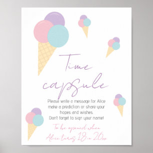 Eiscreme Cone Scoop Geburtstagsparty Time Kapsel Poster