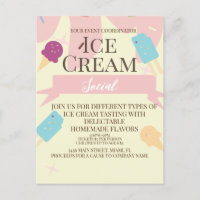 Eiscreme Cone Soziale Flyer Einladung Gelb