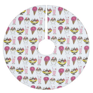 Eiscreme Cone Sundae Shake Banana Split Polyester Weihnachtsbaumdecke