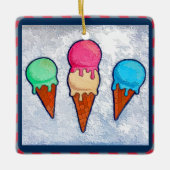 Eiscreme Cones Keramik Ornament (Vorderseite)