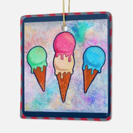 Eiscreme Cones Keramik Ornament (Links)