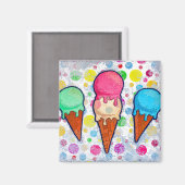 Eiscreme Cones Magnet (Vorderseite/Rückseite)
