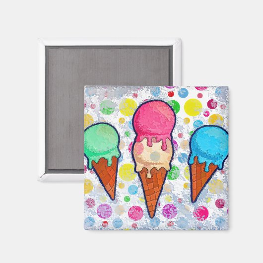 Eiscreme Cones Magnet (Vorderseite/Rückseite)