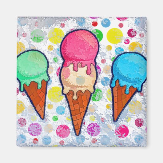 Eiscreme Cones Magnet (Vorne)