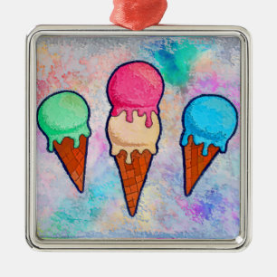Eiscreme Cones Metal Ornament Aus Metall