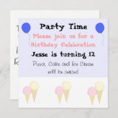 Eiscreme-Cones-Party Einladungen (Vorne/Hinten)