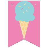 Eiscreme Cones Pink Blue Happy Birthday Wimpelkette (Erste Fahne)