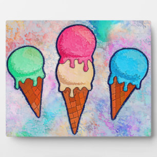 Eiscreme Cones Plaque Fotoplatte